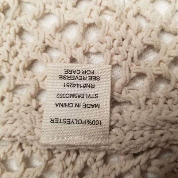 Moon & Madison Cream Crochet Open Knit Cardigan Small Boho Lagenlook Hippie - Picture 5 of 8